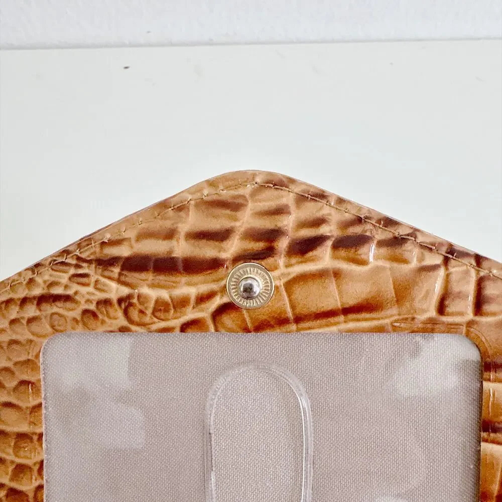BRAHMIN SET OF 2 ALLIGATOR CROCODILE WALLETS BROWN
